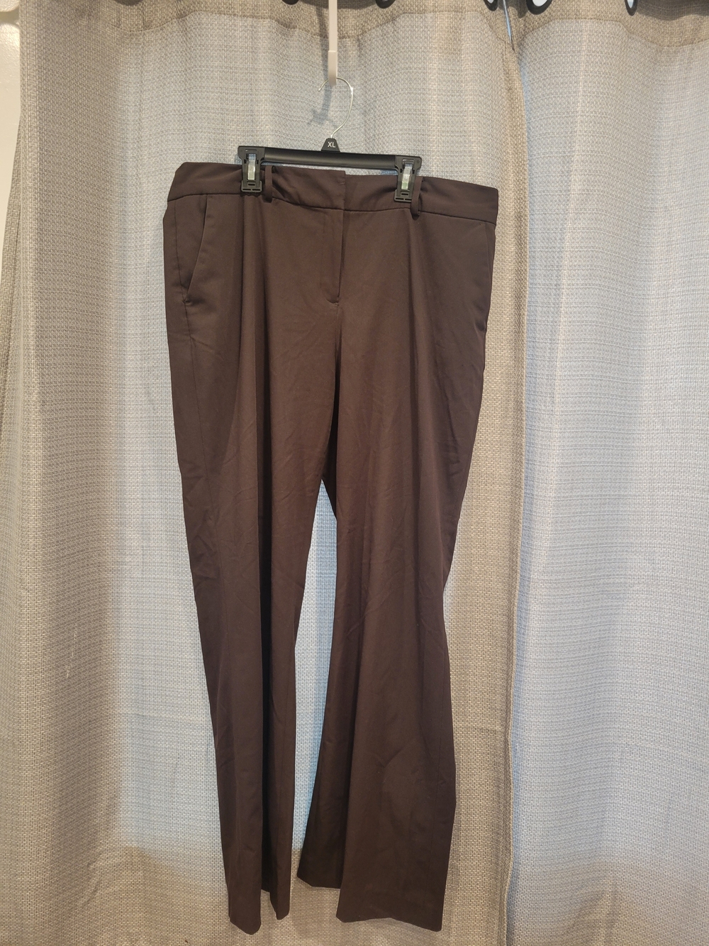 Liz Claiborne Chocolate Brown Straight-Leg Trousers